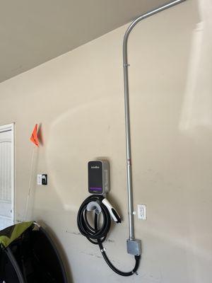 Wall piped home EV charging unit