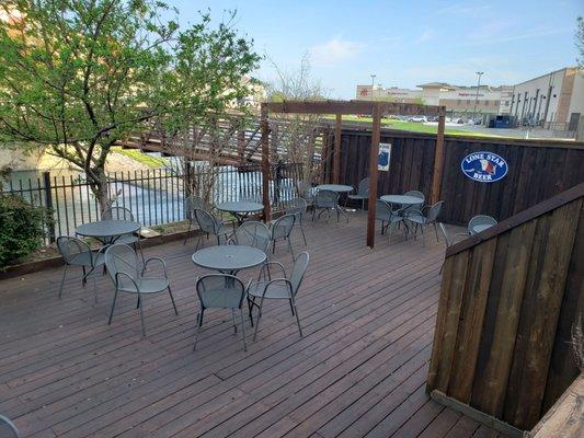 Gorgeous deck out back overlooks creek