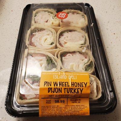 Pin Wheel Honey Dijon Turkey.