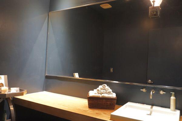 Even the restrooms are stunning at W. Daly Aveda salon spa's luxurious Newnan Salon and Spa location.