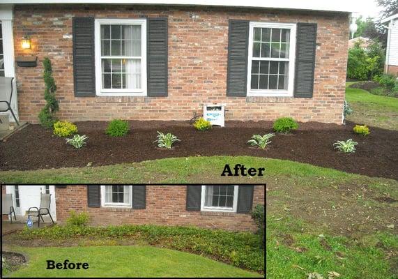 Before and after of a project in Oakmont