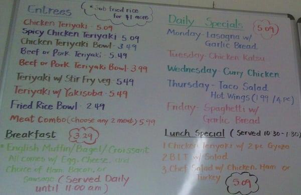 Menu Oct 2010