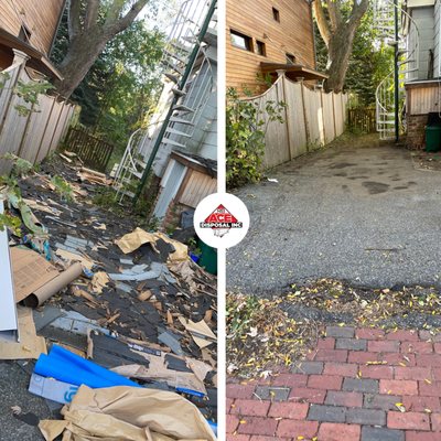 Post construction yard cleaning in Arlington.