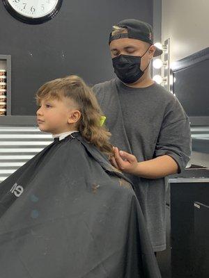 Frank did an awesome job on my sons first mullet.