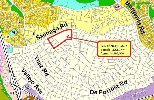 Land Use Map, City of Temecula, 32 Acres, Los Ranchitos Area.