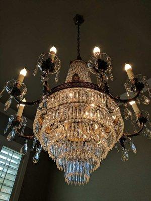 Crystal Chandelier Installation