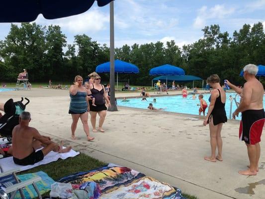 Playground, volleyball court and picnic area