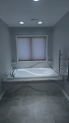 Tub with custom marble surround