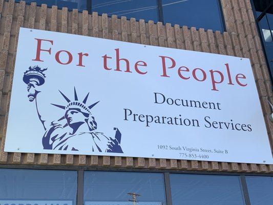 For the People legal document preparation, located on the corner of Vassar, Holcomb and South Virginia Street in Reno, Nevada