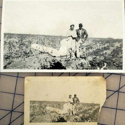 Photo restoration, bottom photo is original.