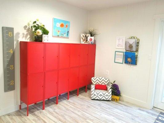 Lockers for each child.