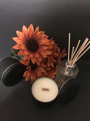 All of our 6 is black matte tin candles are hand poured wax with a clean burn and high quality fragrance oil.