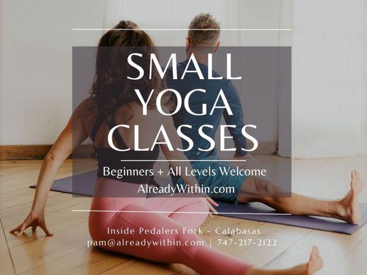 We teach small classes (8-10 people) because it's important for us to be able to give you personal attention.