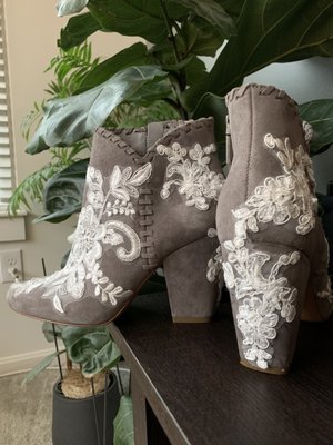 Custom lace booties