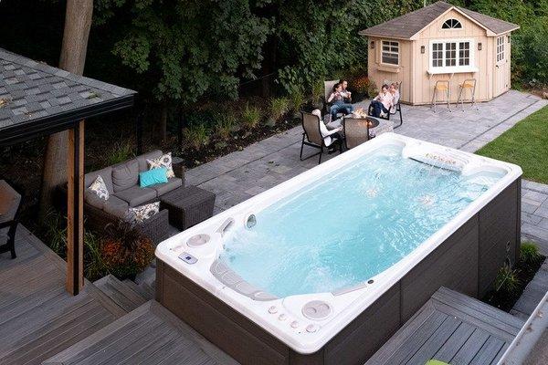 A Hydropool Swim Spa provides year-round fitness and fun right in your backyard.