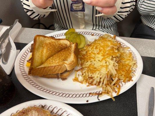 Hash brown and toast