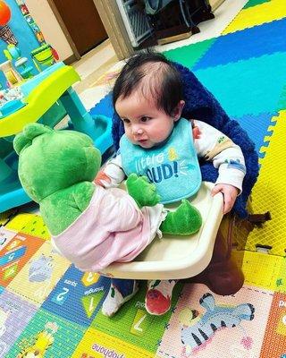 Our infants enjoy learning via Frog Street Curriculum.