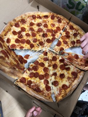 The pepperoni pizza looks pretty good