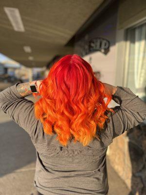 Red to yellow color Ombré