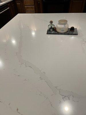 Beautiful Quartz install. What isn't pictured is how beautiful they did with the seam in the back left corner of the counter top.