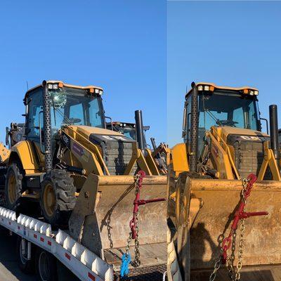 Cat420 backhoe glass replacement