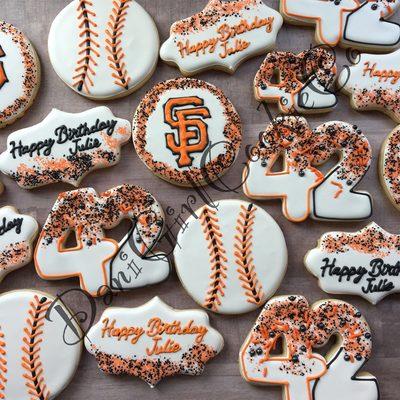 San Francisco Giants birthday cookies.