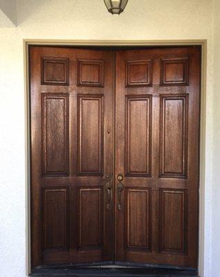 Stained Doors, Wood staining.