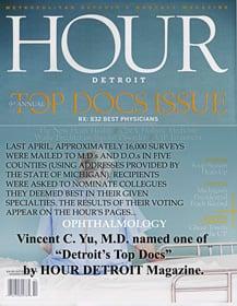 Dr. Yu received the 'Top Doc' award from Hour Detroit Magazine. He has received this award multiple times.