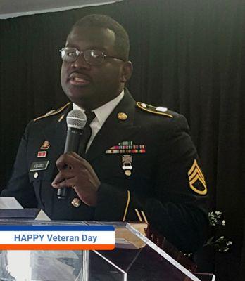 Assoc. Pastor Raphael on preaches on Veterans Day