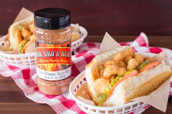 Fried Shrimp Po' Boy seasoned with "New Orleans Style Rub"