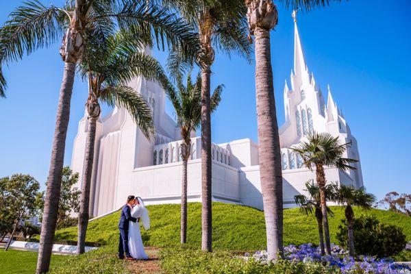 The glorious San Diego Temple on our wedding day in June 2021!