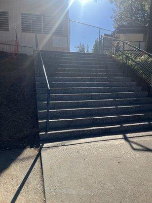 Stairs to football field