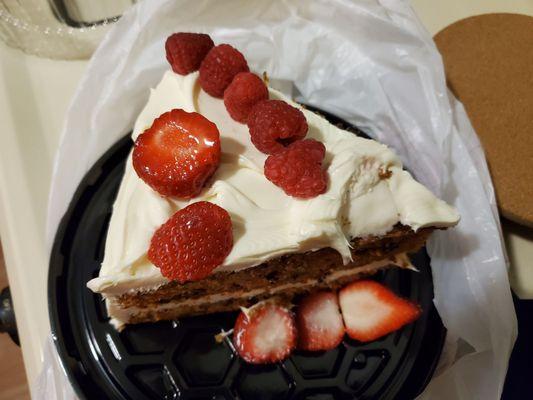 Massive slice of carrot cake - top view