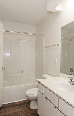 On-suite bathrooms with ample storage at Brookford Place Apartments