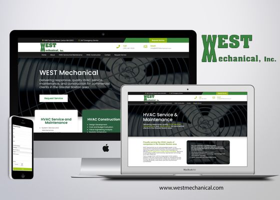 New website for WEST Mechanical in Canton, MA