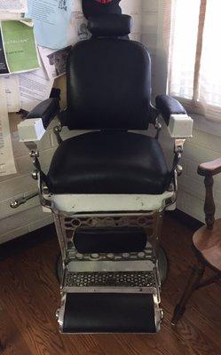 This barbershop chair is from the year 1901.