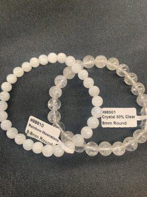 Clear Quartz and Moonstone bracelets