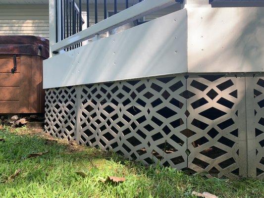 Freshly power washed deck