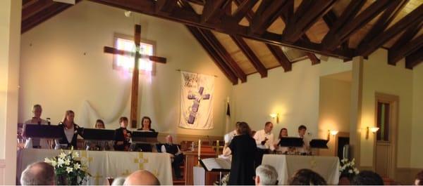 hand bells in the 100+ year old chapel