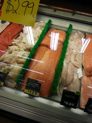 Nice price on Salmon at $7.99 per pound.