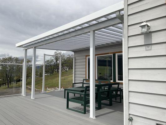 Clear polycarbonate panel patio cover