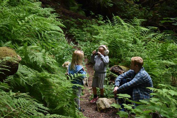 Some campers and a counselor on one of the hiking trails, Pipeline!