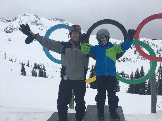 Snowboarding in Whistler with my daughter.