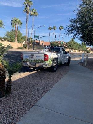 Another truck. This one isn't on the side walk, but they sometimes are in the way of the people using the sidewalks.