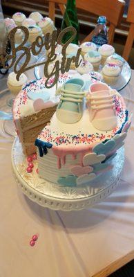 It's a Girl  - Gender reveal cake with candy center