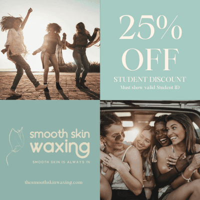 Exciting 25% OFF
Bring your student ID and enjoy smooth skin!!!