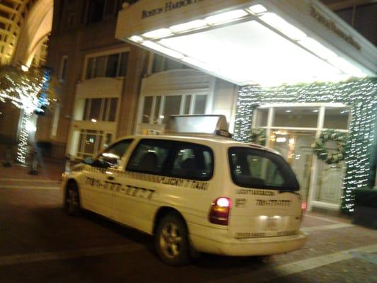 Boston Taxi outside Boston Harbor hotel on Atlantic ave