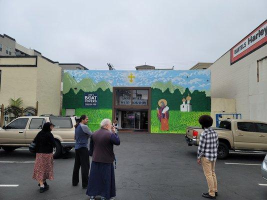 Front Entrance Mural with St. Herman of Alaska