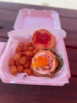 Burger with an egg