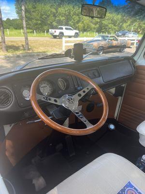 Inside of the VW bus